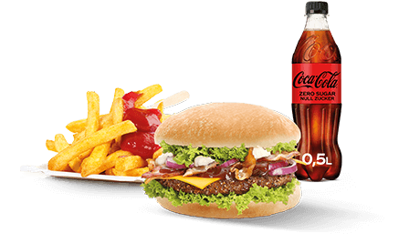 Produktbild BBQ Cheese Burger Menü