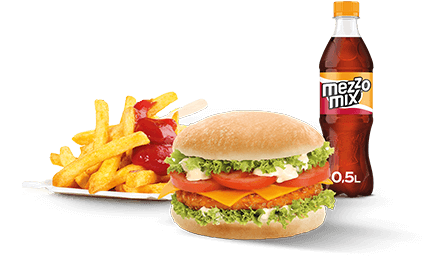 Produktbild Crispy Chicken Cheese Burger Menü