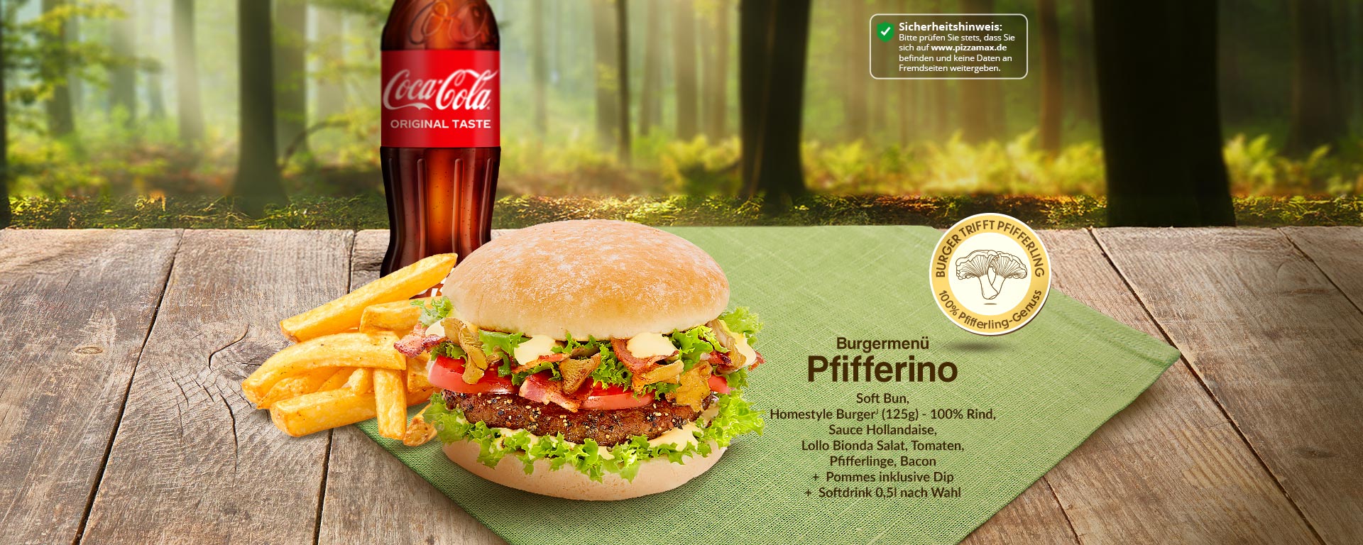Pfifferino Burger Menü