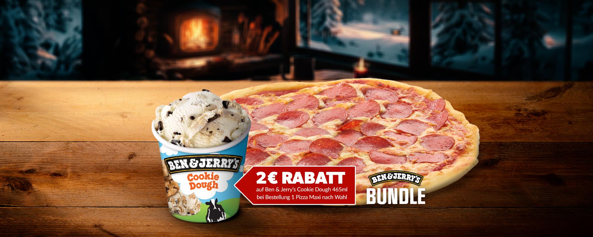 Pizza Maxi + 1 Ben & Jerry's Cookie Dough